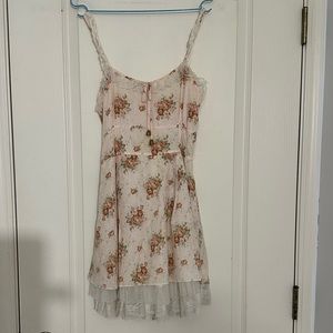 Multi layer lolita inspired pink floral dress
